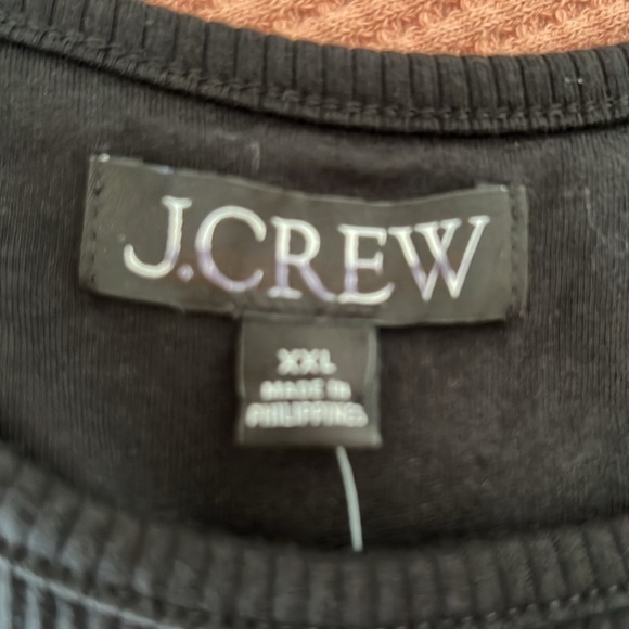 J Crew Black Rib Knit Sleeveless Scoop Neck Tank Top With Shelf Bra Size XXL - Picture 4 of 9